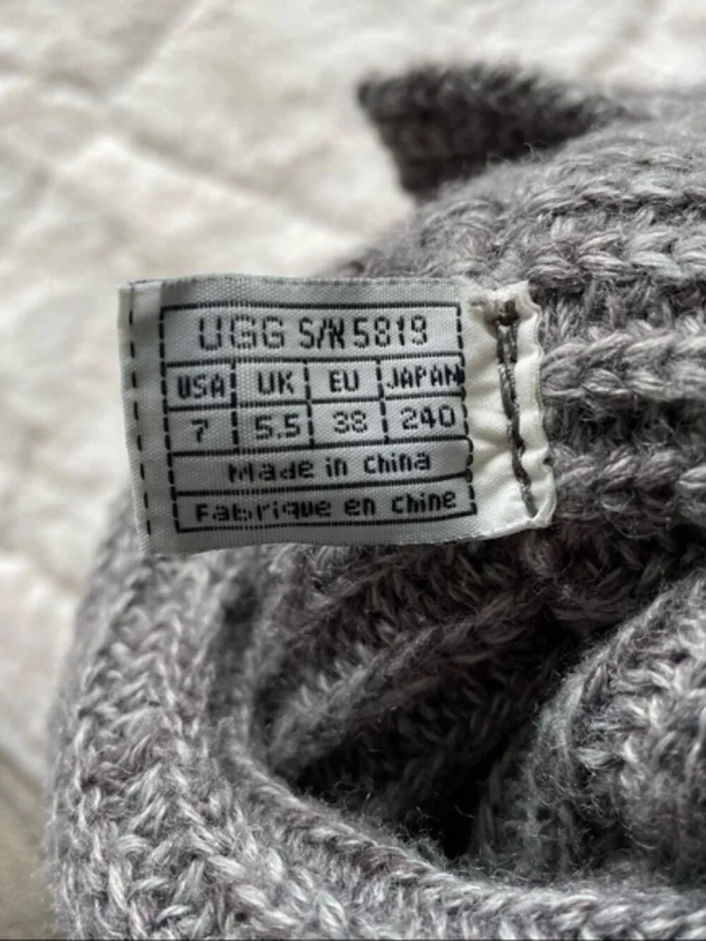 UGG Australia | Cardi Knit Boots in Gray | Size 7